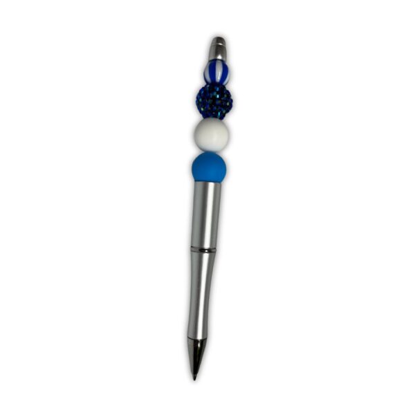 Blue & White Bead Pen with refill