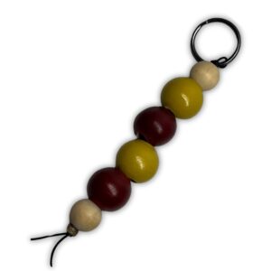 Red & Yellow Wooden Bead Keychain