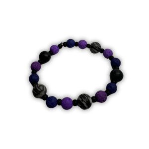 Black and Purple Porous Stone Bracelet
