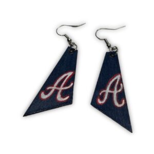 Atlanta Braves Hand-Painted Wooden Earrings