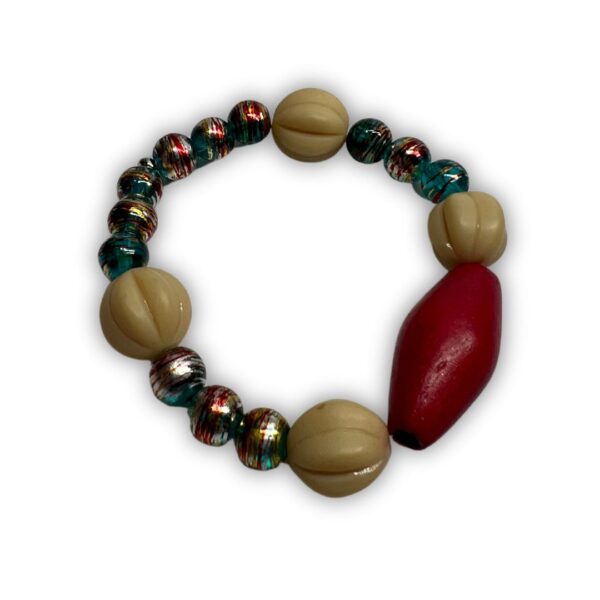 Stone, Glass, & Wood Bead Bracelet