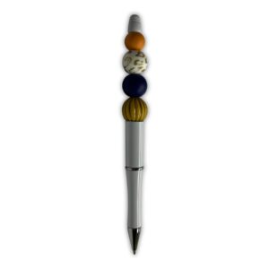 Blue, Orange, & White Bead Pen with refill