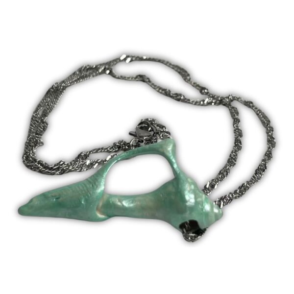 Green Hand-Painted Seashell Necklace