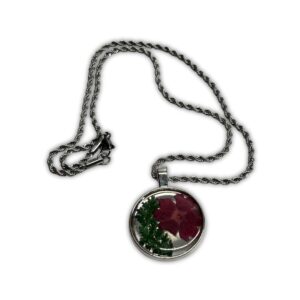 Resin Flower Metal Chain Necklace