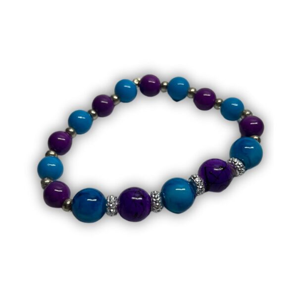 Blue & Purple Glass Bead Bracelet