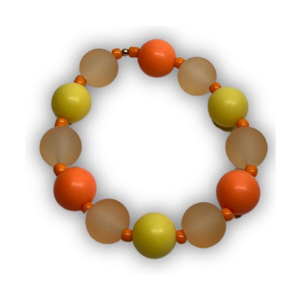 Yellow & Orange Opaque Bead Bracelet