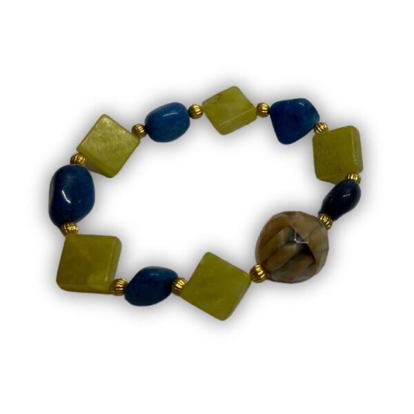 Blue & Green Stone Bead Bracelet