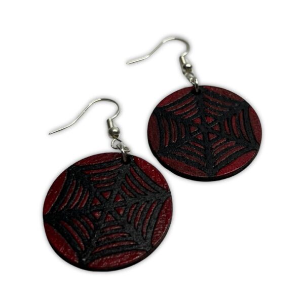 Spider-Man Hand-Painted Wooden Earrings