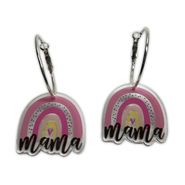 Mama Rainbow Charm Earrings (small scratch on M on one)