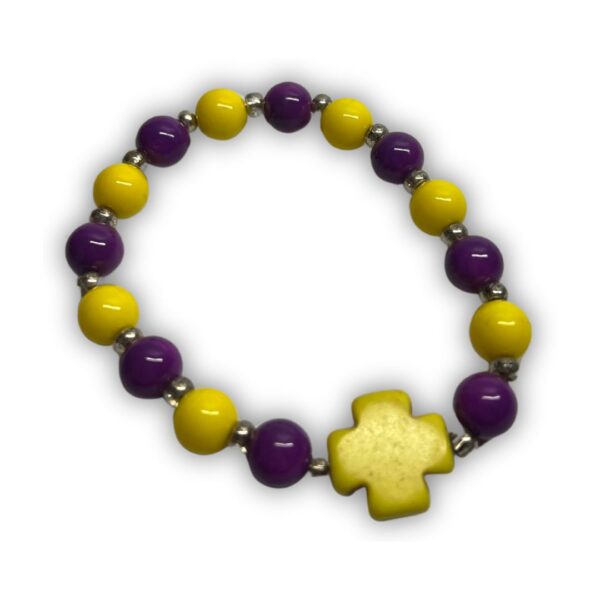 Small Cross Glass Bead Bracelet